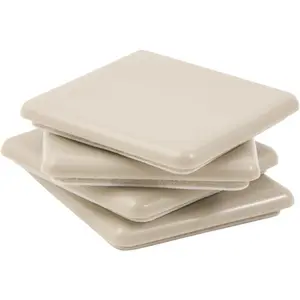 Super Sliders 2-1/2" Self-Stick Square Furniture Sliders for Carpet and Hard Surfaces, Anti-Slip Adhesive Furniture Moving Pads for Beds, Sofas, Dressers, Set of 4, Beige Waxman Consumer Products
