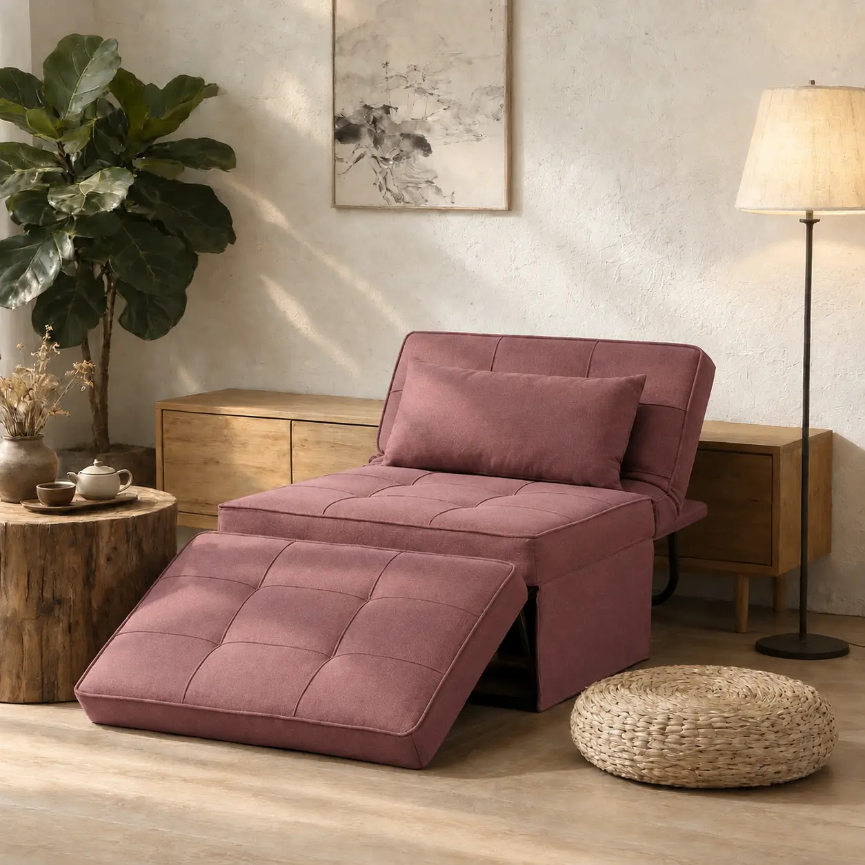 Ainfox 4 in 1  Folding Sofa Bed, Ottoman Chair Lounge Couch Sleeper Chair Bed, for Modern Living Room, Bedroom lanoke  small fold tatami sofa bed indoor furniture
