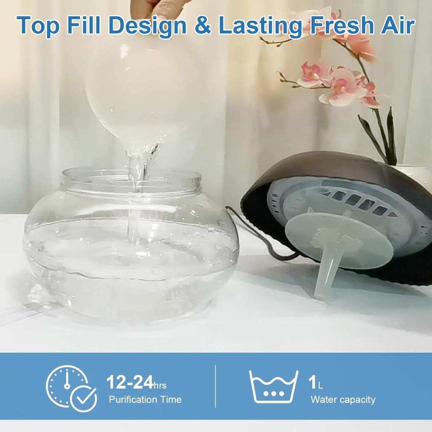 Air Purifier- Water Air Revitalizer, Air Washer, Air Freshener, Room Aromatizer, Aroma and Essential Oil Diffuser with 7 Color adjustable LED Lights- For Smoke and Pets Air Purifier- Water Air Revitalizer, Air Washer, Air Freshener, Room Aromatizer, Aroma and Essential Oil Diffuser with 7 Color adjustable LED Lights- For Smoke and Pets