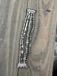 Silver Nugget Beaded Stretch Smart Watch Band