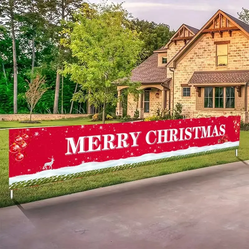 Christmas Banner Festive Classroom Decor Holiday Cheer for Schools Merry Xmas Sign Cheerful Party Supplies