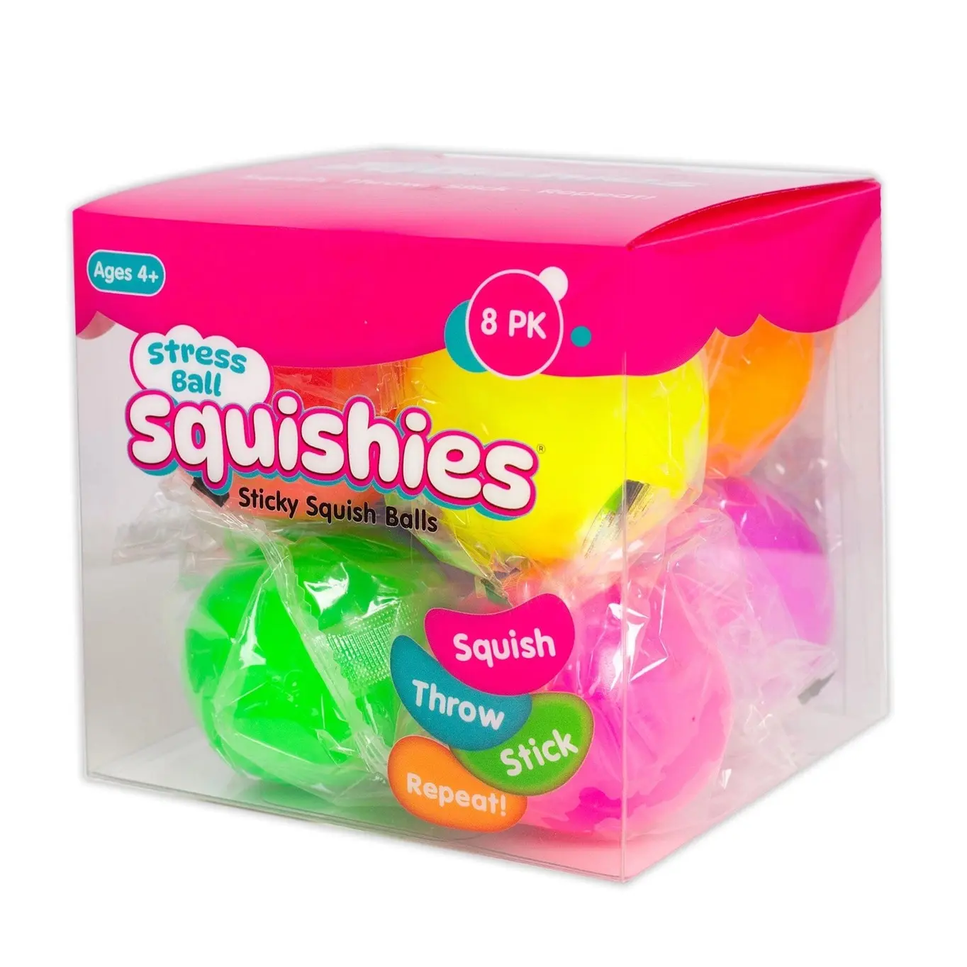 Unisex Squishies Sticky Fidget Stress Balls (8pc) - Fidget Trading Toy, Ages 8+, Enhanced Stickiness, Stress Relief for Classic & Novelty Toy Enthusiasts