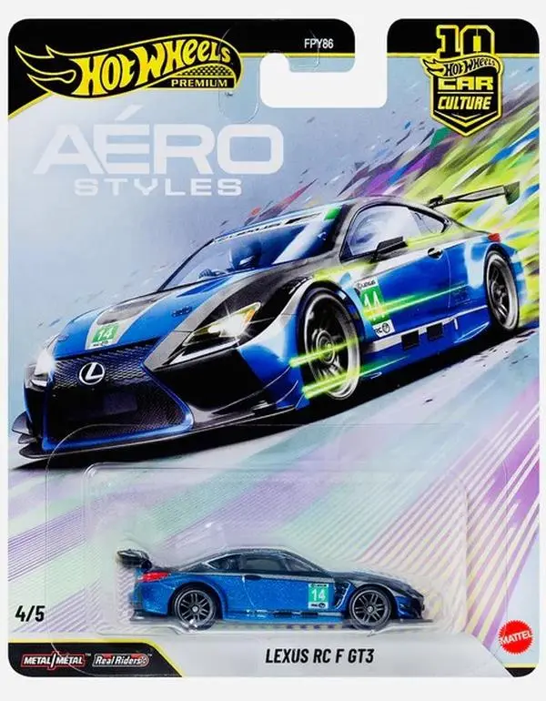 Hot Wheels Premium 2026 Car Culture Aero Styles Lexus RC F GT3 1:64 Scale Diecast Metal Model Car Collectible Toy