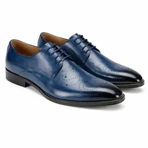 Giovanni Joel Men’s Calfskin Leather Shoe – Blue