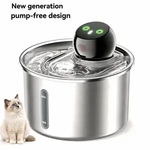 Cfume 2026 New Model: wirelessSmart Infrared Sensor Cat Water Fountain , 304Stainless Steel Automatic Water Dispenser with Filtration,5000Ah,3L,Three water output modes of the touch screen,4-layer filtration  dispenser,Ultra-Quiet,Water level display
