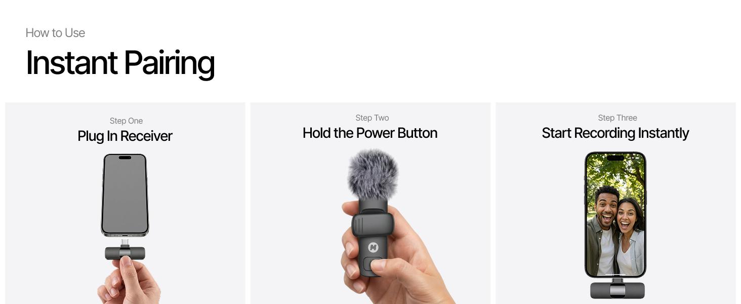 Latest Model – #1 Microphone for iPhone & Android, Wireless Mini Microphone, Clear Voice, Noise Cancelling, Lavalier Mic for ,YouTube & Interviews