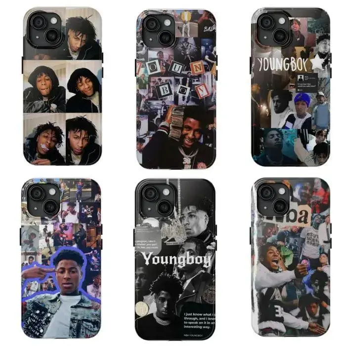 Rapper YoungB0y Phone Case High Quality TPU Plastic Custom Fit for iPhone 17, 16, 15, 14, 13, 12, 11 Pro Max Plus, new fashion trend design Slime Rap Vibe Impact Resistant Bumper Case
