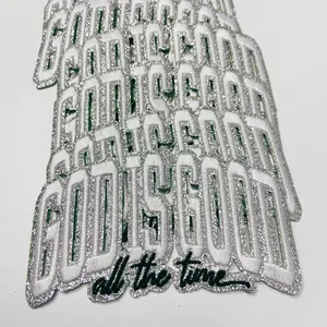 4" God Is Good (SILVER) -  Embroidered Hat Patch