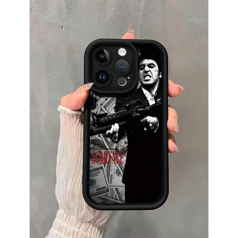 Scarface Tony Montana Dollar Print Matte Phone Case - Wireless Compatible Protective Guard, Mobile Phone Accessories for Movie Fans (Fits iPhone 17-13 Pro Max, Galaxy S26-S22 Ultra)