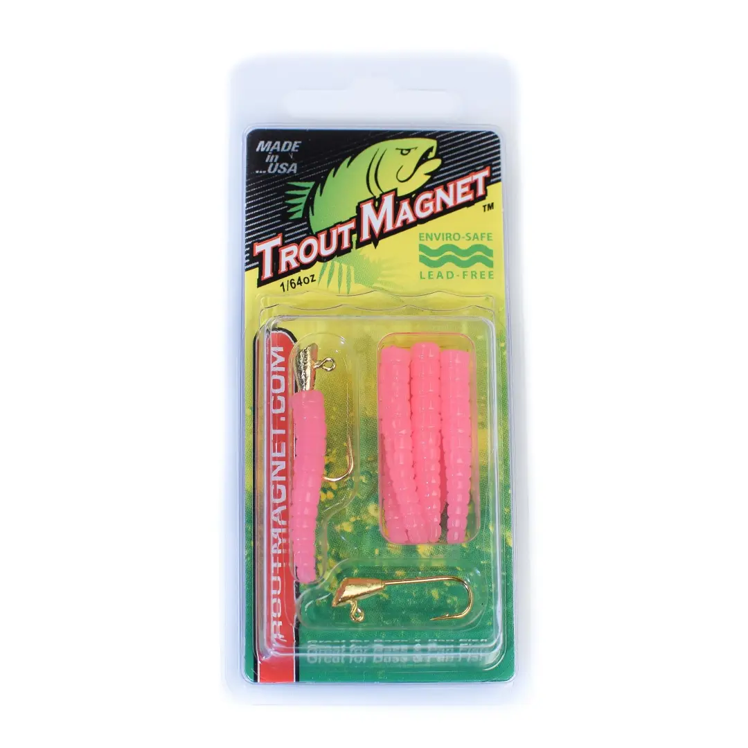 Leland Lures Trout Magnet Softbait 1/64 oz 9 Count Pink Ultralight Trout Fishing Lure for Freshwater Anglers