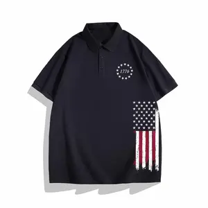 Men's 1776 American Flag Graphic Polo Classic Collared Neckline Breathable Fabric Durable Print Ultimate Patriotic Summer Essential Casual Menswear Top