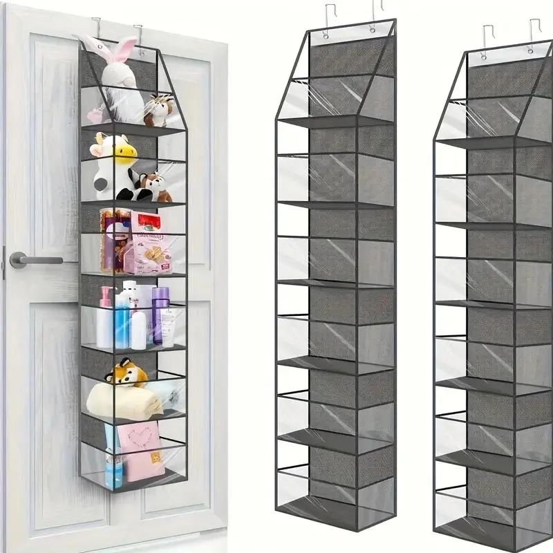 Multi-Layer Wall-Mounted Multipurpose Storage Bag, Functional Transparent Door Organizer for Bedroom Bathroom Kitchen Dorm School, Home Accessory Storage, Hanging Storage Bag