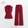 Elengatine Women's Elegant 2-Piece Office Work Set - Sleeveless Blazer Vest, High-Waisted Tailored Polyester Pants, Boss Babe Power Outfit (Women 2 Piece Sets Category)