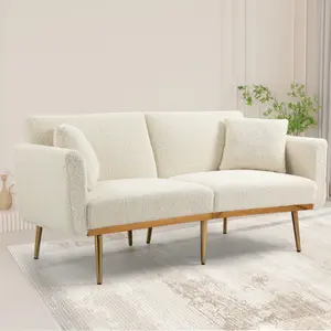 High end and high-quality sofa Velvet  Sofa , Accent sofa .loveseat sofa with metal  feet,Modern minimalist style sofa,Moisture absorbing and breathable, thick and wear-resistant, comfortable for prolonged sitting