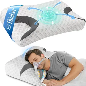 CPAP Pillow for Side Sleeper, Sleep Apnea Pillow for Sleeping, CPAP Nasal Pillows Suit for All CPAP Masks User, Cervical Memory Foam Neck Support Pillow Relief Neck Pain for Side Back Sleepers