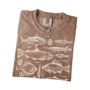 Fish Tattoo Style Vintage 90s Tshirt, Retro Comfort Colors Y2k Fisher Shirt, Fish Shirt For Men, Bass Lovers, Fisher Gifts, Ocean Apparel