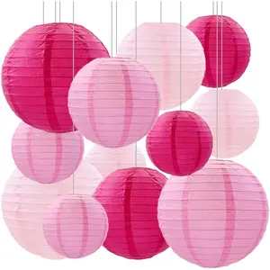 Paper Lanterns Party Decorations,12pcs  Paper Lantern for Wedding,Engagement,Bachelorette, Shower,Valentine's Day,Birthday Party