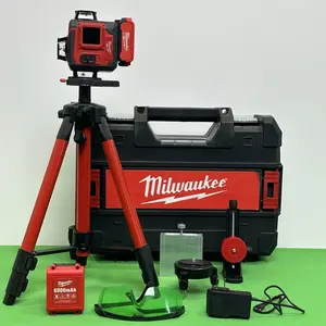2026 Milwaukee 16 Lines 4D Laser Level 360° Self-Leveling Heavy Duty Green Beam 25m Range ±3° Accuracy Digital Touch Screen 4-Plane Locking Mode Industrial outdoor gear power tool