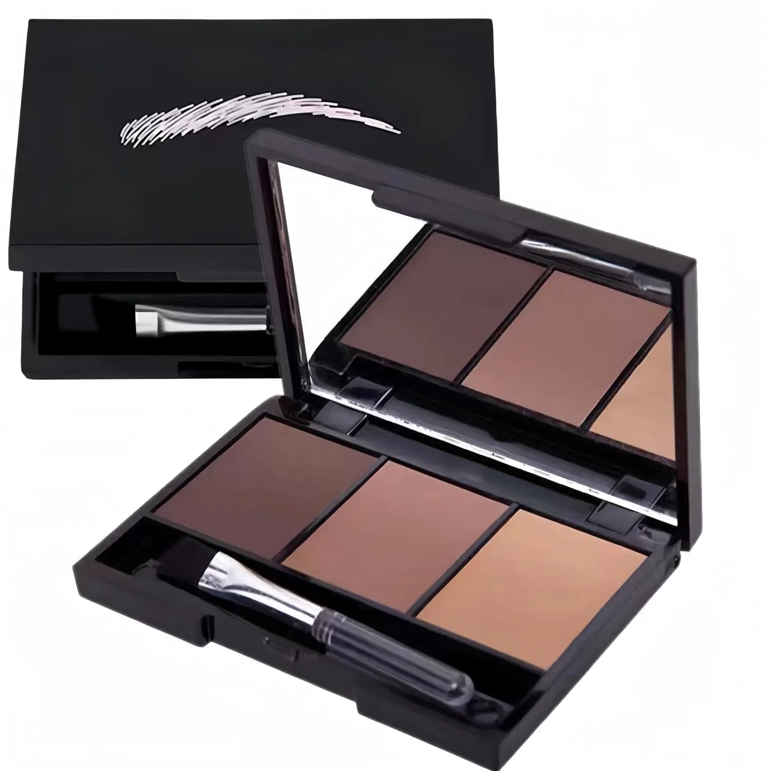 Eyebrow powder, 3-color eyebrow palette makeup to enhance eyebrows, eyebrow color powder with mirror for neutral eye makeup (1 #   )