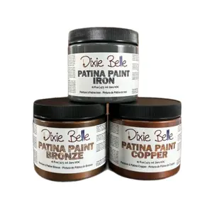 Dixie Belle Patina Paint & Spray - Iron, Copper, Bronze Paint - Blue, Green, Yellow Spray, Patina Finish, Real Metal Effect, Shake before Use