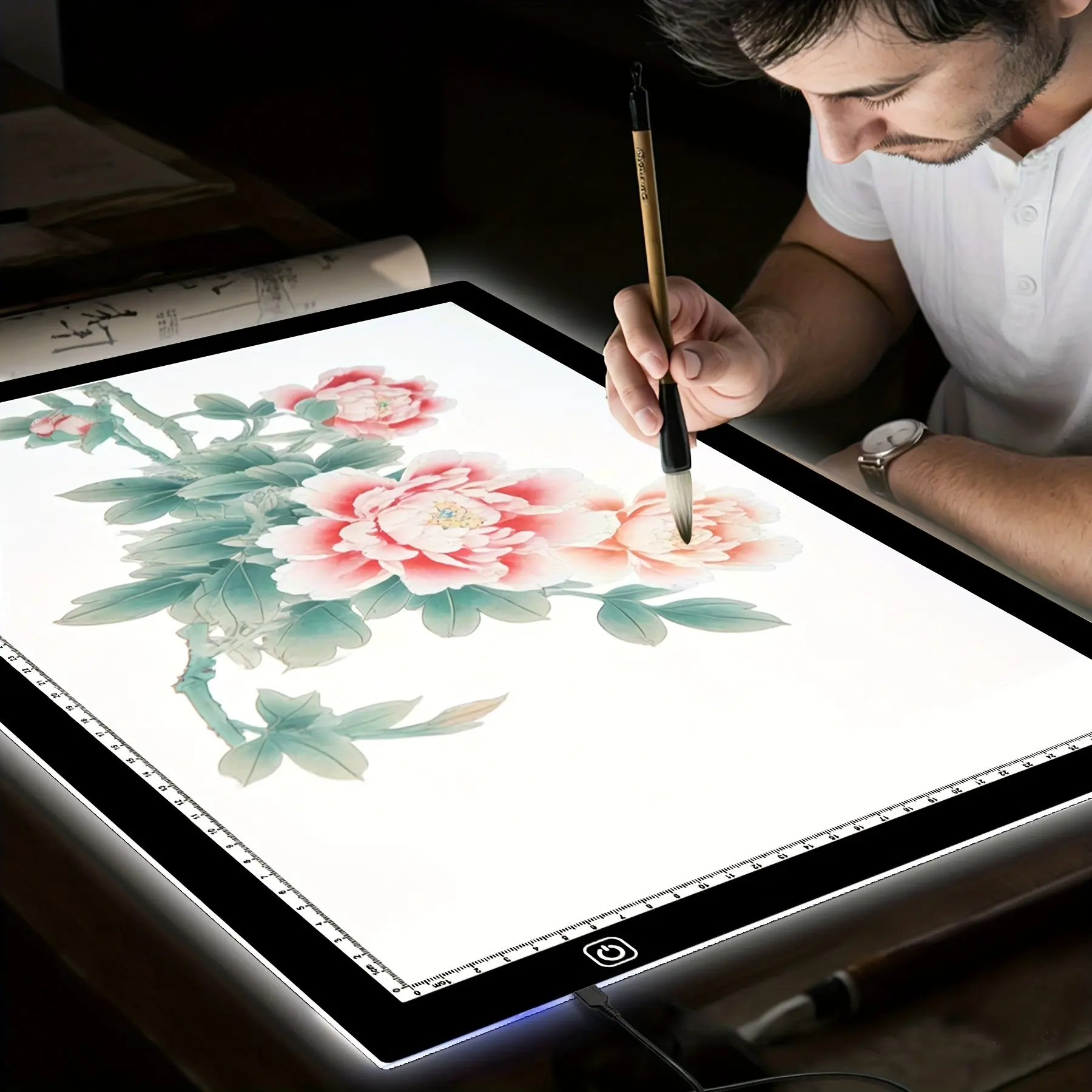 LED Drawing Board A2/A3/A4 Multifunctional Writing Instrument with Dual Light Strips Upgraded, Adjustable Brightness Artistic Light Pad, Suitable Diamond Painting Sketching Light Board for Painting