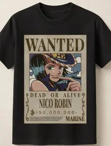 Nico Robin Wanted Poster Pirate Bounty Dead Or Alive Unisex T Shirt