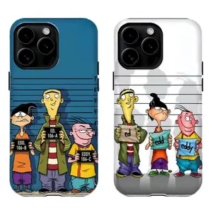90s Retro Cartoon Ed, Edd ,n Eddy Phone Case Compatible for iPhone 17Promax 16 15 14 13 12 11 and for Samsung S21-S25 Perfect Gift for Friends Childhood Memories