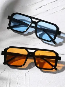 Unisex Vintage Square Gradient Sunglasses, Uv400 Protection, Perfect for Beach Vacation, Outdoor Sports, Street Photography