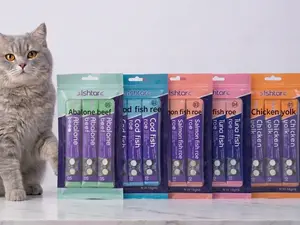 Taily Mart All-Round Soft Cat Treats - 6-Stick Box with 5 Premium Flavors (Chicken, Cod, Tuna, Salmon, Beef) for Long-Term Nutritional Care