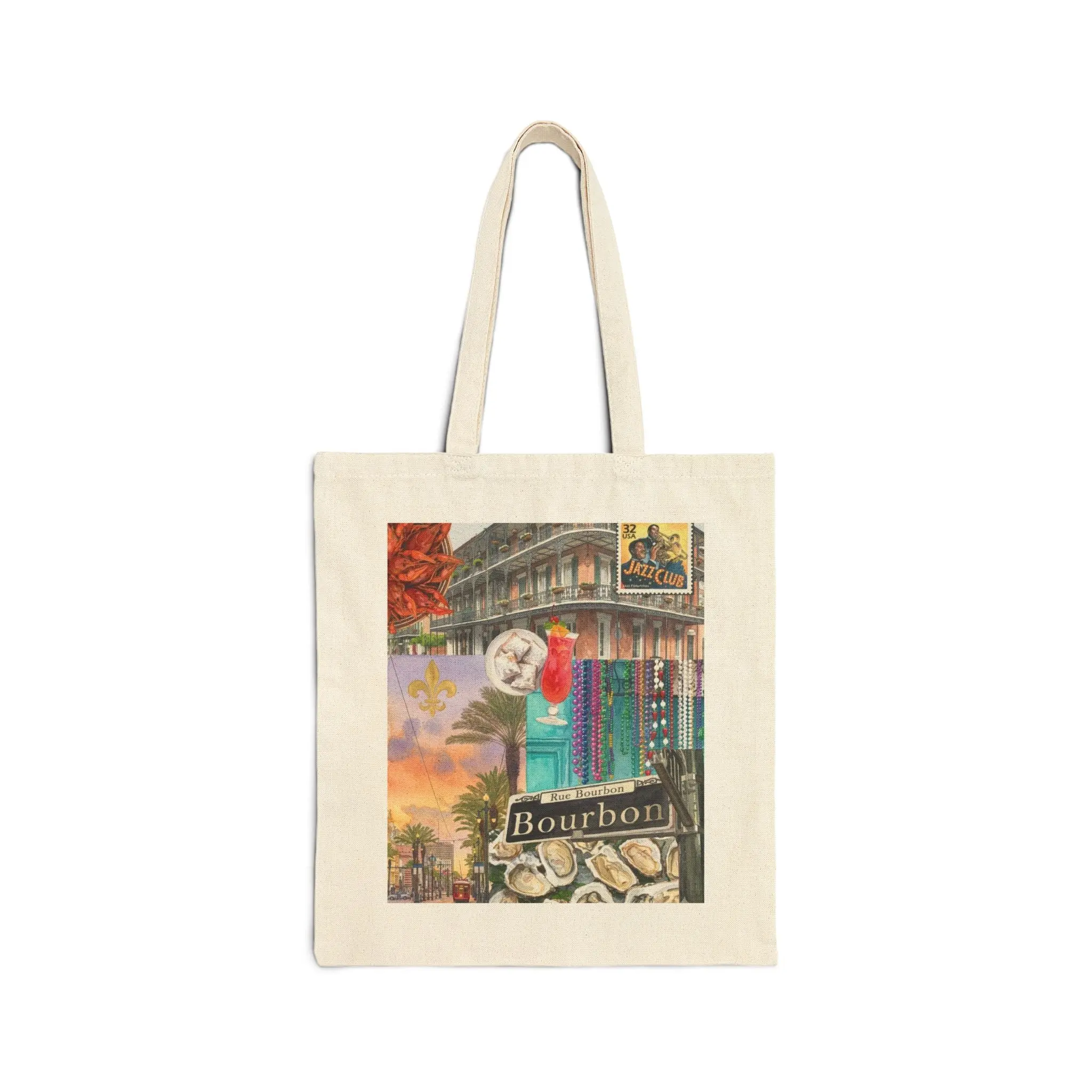 Women's Graphic Print New Orleans Jazz Tote Bag - NOLA Bachelorette Luggage, Reinforced Handles, Sturdy Seams, Flat-Corner Construction, City-Love Home Bag, Bachelorette Celebration, City-Love At Home, Double Handle Women's Tote Bags