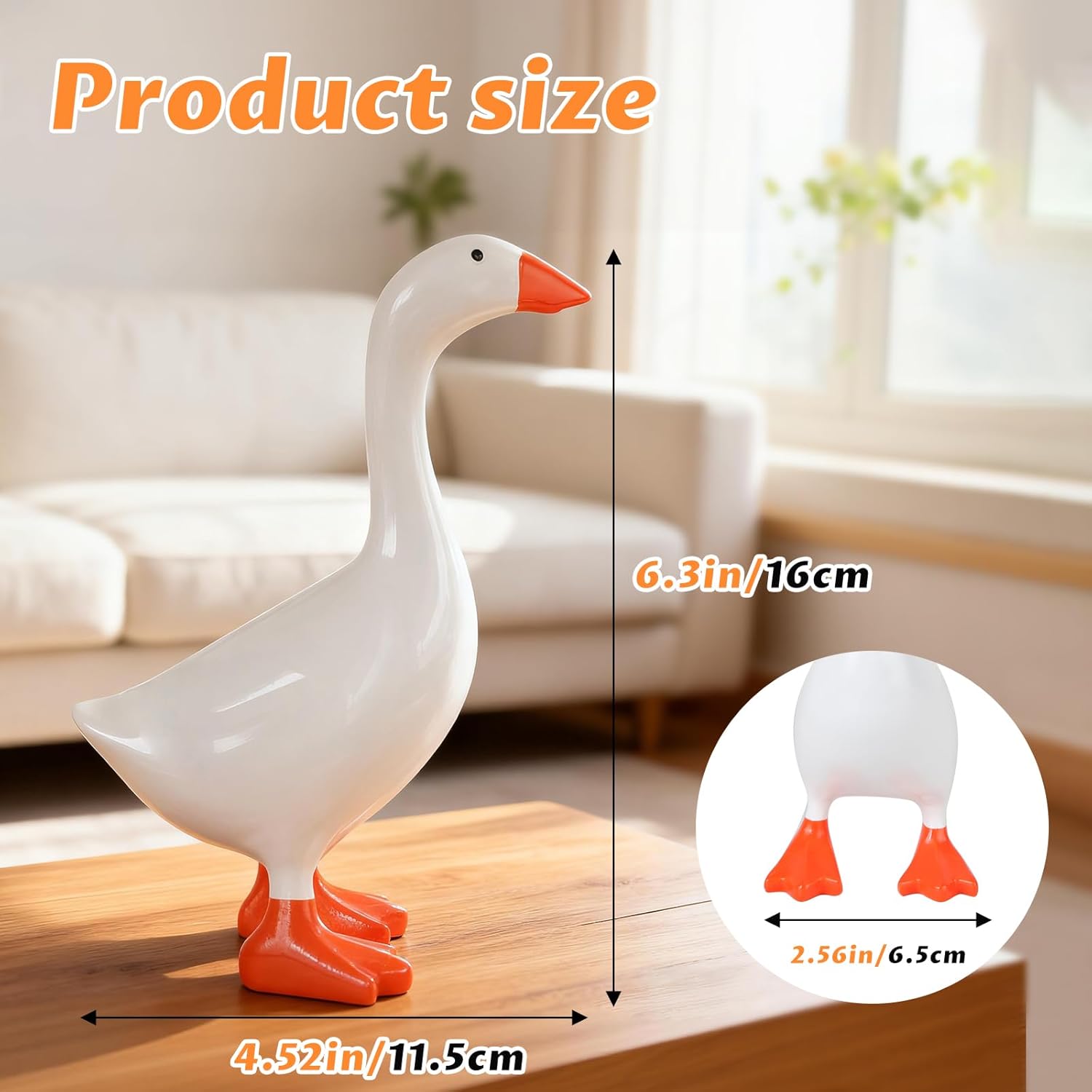 Desk Goose 7 Inch Desktop Goose Statue, Cute Resin Figurine with Magnetic Beak, Funny Home Office Desk Decor & Key Tool Holder, Perfect Valentine's Day Housewarming Gift for Women Desk Goose 7 Inch Desktop Goose Statue, Cute Resin Figurine with Magnetic Beak, Funny Home Office Desk Decor & Key Tool Holder, Perfect Valentine's Day Housewarming Gift for Women