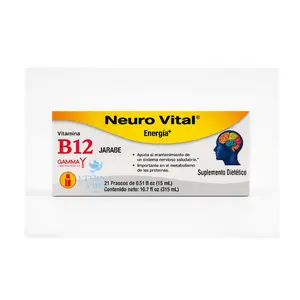 Neuro Vital Vitamin B12 Jarabe - 21 Frascos 0.51 fl oz 15 mL - Suplemento Dietético para Sostenimiento del Sistema Nervioso Saludable