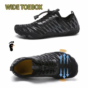 Men’s All-Season Wide Toe Box Barefoot Shoes Breathable Mesh & Durable Construction Non-Slip Flexible Sole, Adjustable Lace-Up, Suitable for Gym Workouts, Hiking, Water Activities, Casual Outings, Easy to Match Activewear, Comfortable & Versatile Footwear