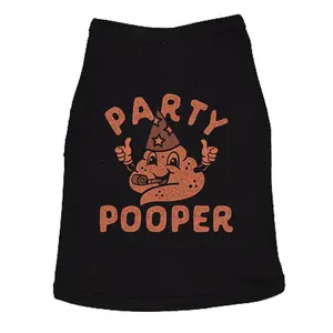 Party Pooper Dog Shirt Funny Sarcastic Graphic Tee for Puppies Adult Humor Shirt For Dogs Funny Dog Puppy TShirt Black -