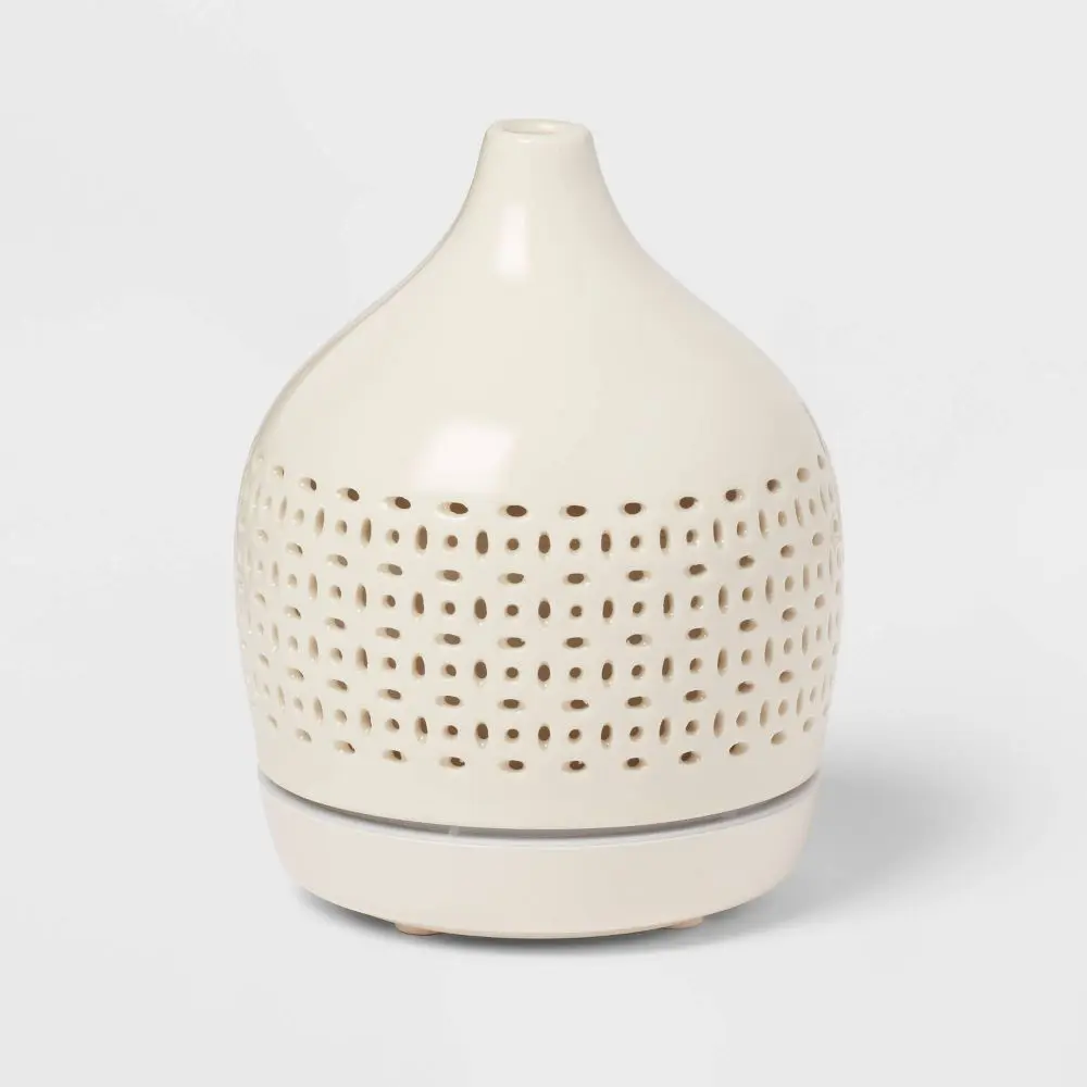 Threshold White Ceramic Diffuser Electric Aromatherapy w/ Cutout Design 300ml