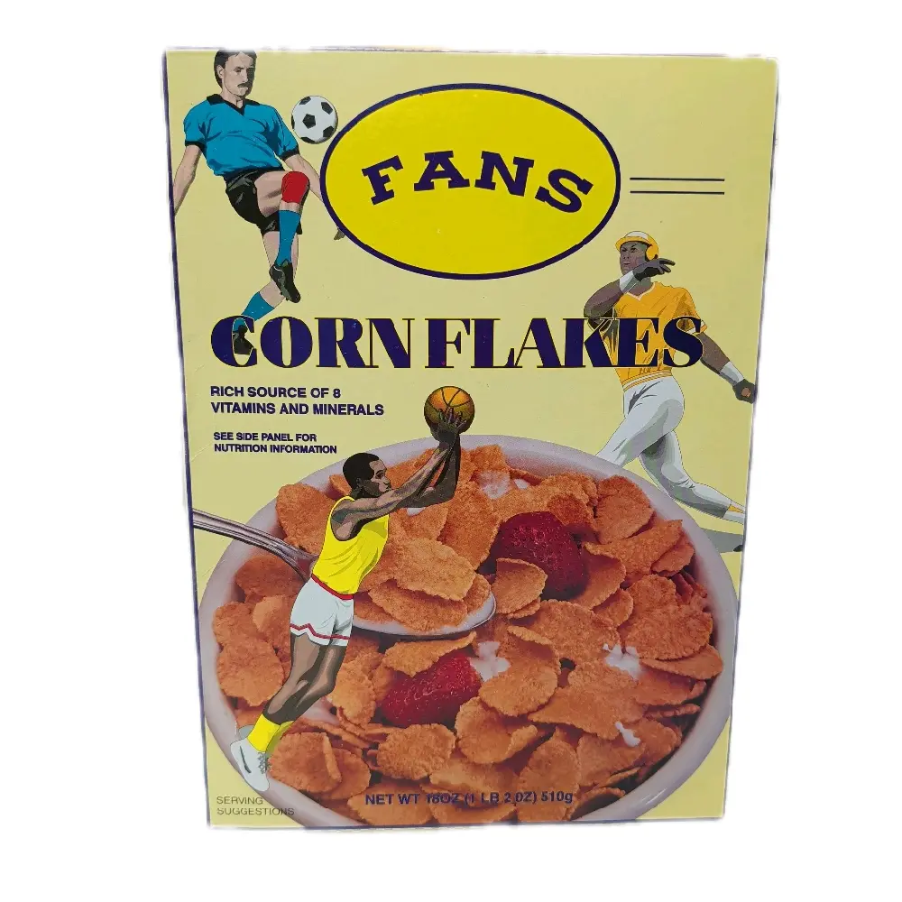FANS CORNFLAKES RICH OF 8 VITAMINS AND MINERALS SEE SIDE PANEL NUTRITION INFORMATION (1LB 2 OZ