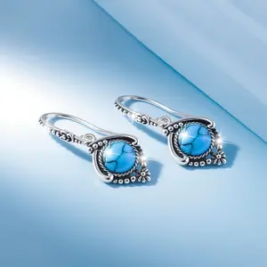 Boho Turquoise Hook Earrings For Women | Ethnic Jewelry