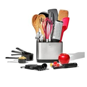 OXO Good Grips 20 Piece Everyday Kitchen Set with Durable Tools & Comfortable Handles for Cooking and Baking Tasks - Cookware