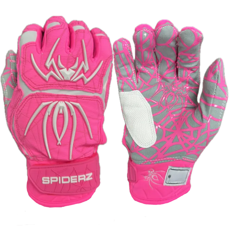 Spiderz HYBRID Batting Gloves - Pink/White