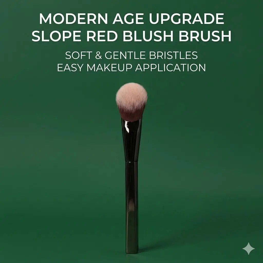 Sloped Blush Brush, soft gentle bristles with slanted brush head design, for even natural blending during daily facial blush makeup application