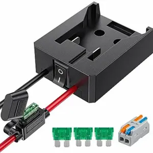 Power Wheels Adapter Compatible with Milwaukee 18V M18 Battery, Conversion Kit with On/Off Switch, Wiring Terminals & Fuse Protection,  Tool Connector for DIY Rc Car Toys, Robotics and Rc Truck(No Battery Included)