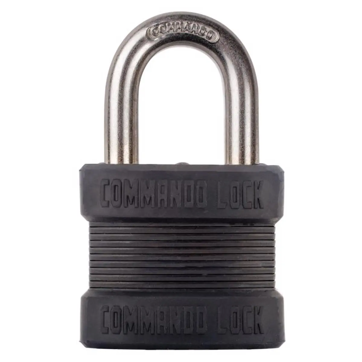 Commando Lock Laminated Steel Dual Ball Bearing Locking Padlock, 1.75x3x1 in, 5 Pin Cylinder, Brass, Chamfered Rivet Holes, Dual-Hardened Stainless Steel, for All Security Uses, Aerospace Tolerances, Key Responsible, Low Profile And Tactical