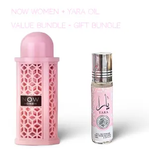 Lattafa Perfumes Now Women 100ml (3.4 Fl oz) + Yara 10ml (0.34 Fl.oz) Roll On Perfume Oil - Long Lasting Perfume - Value Bundle  Fragrance Gift Bundle