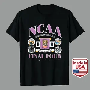 Men’s Casual Graphic Tees | 100% Premium Cotton Ncaa Basketball Final Four 1993 National Championship Logo Design Spring Summer Sports Fan Gift Unisex T-Shirt XMA