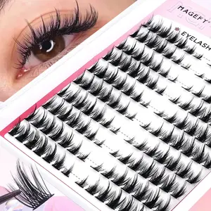 MAGEFY 140/180 Cluster (20D+30D) DIY Individual Eyelashes Extensions, Curl C/D of 7mm-16mm Mixed, Create Cat Eye Lashes and Natural Eye Tail Extension, Beauty Gift