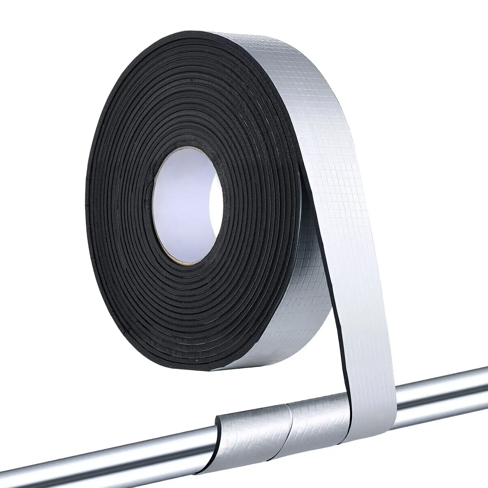 【DealsForYouDays】VEVOR Pipe Insulation Wrap,32.8 FT x 2-inch Pipe Insulation Tape with Aluminum Foil LayerSelf-Adhesive Foam and Foil Pipes Wrap for Freeze ProtectionHeat & Cold Resistant for Outdoor Indoor Use