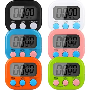 6 Pack Multi-Function  Timer, Colorful Kitchen Timers Digital , Countdown Timer, Big LCD Display Loud  Kitchen Timers for Cooking, Bathing, Gym, Meeting, Classroom