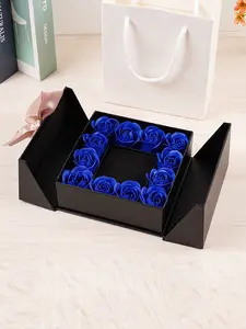 Rose Flower Jewelry Box, Dual Door Design, Paper Material, Perfect Gift for Mom/girlfriend, Ideal for Proposals, Mother's Day, Valentine's Day, Anniversaries