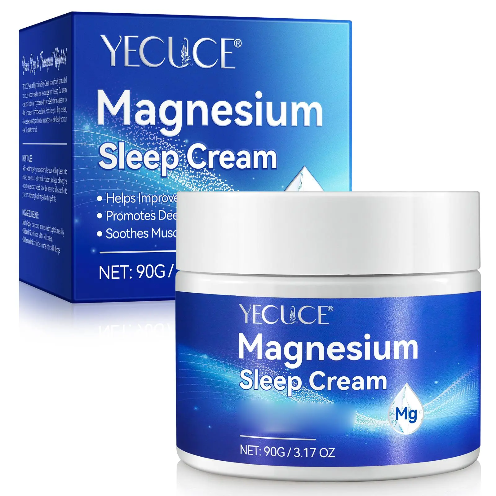 【live】YECUCE Premium Magnesium Sleeping Cream – 90g, Highly Concentrated Formula for Relaxation