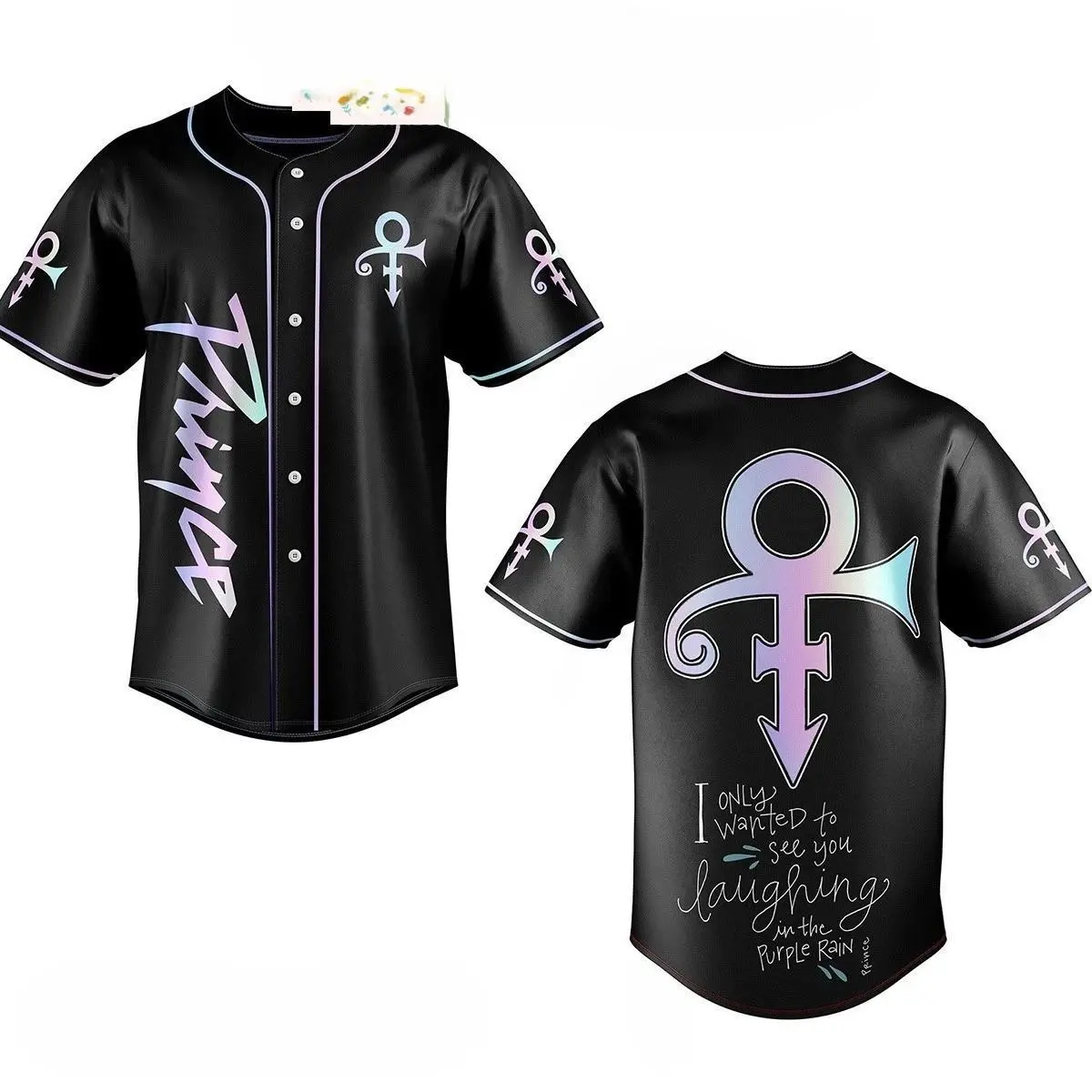 Prince See You Laughing In The Purple Rain Personalized Baseball Jersey